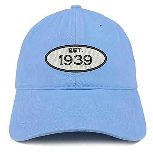 Trendy Apparel Shop Established 1939 Embroidered 82nd Birthday Gift Soft Crown Cotton Cap