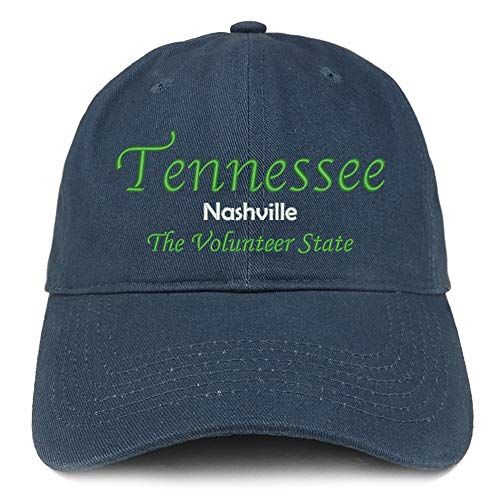 Trendy Apparel Shop Tennessee Nashville Embroidered Soft Crown 100% Brushed Cotton Cap