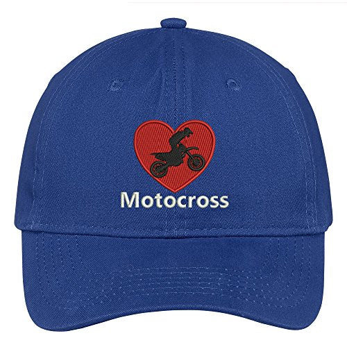 Trendy Apparel Shop Motocross Heart Embroidered Soft Crown 100% Brushed Cotton Cap