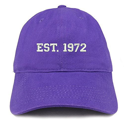 Trendy Apparel Shop EST 1972 Embroidered - 49th Birthday Gift Soft Cotton Baseball Cap