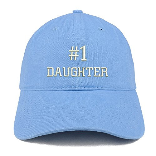 Trendy Apparel Shop Number 1 Daughter Embroidered Low Profile Soft Cotton Baseball Cap