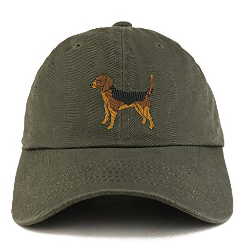 Trendy Apparel Shop Beagle Dog Embroidered Low Profile Soft Cotton Dad Hat Cap