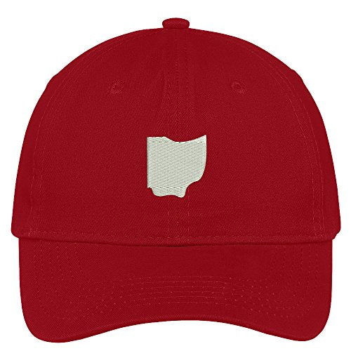 Trendy Apparel Shop Ohio State Map Embroidered Low Profile Soft Cotton Brushed Baseball Cap