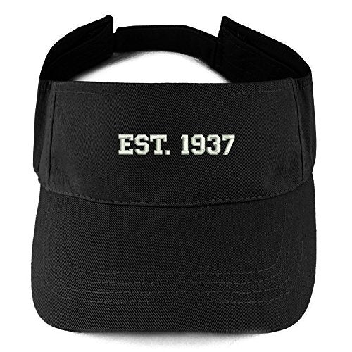 Trendy Apparel Shop EST 1937 Embroidered - 84th Birthday Gift Summer Adjustable Visor