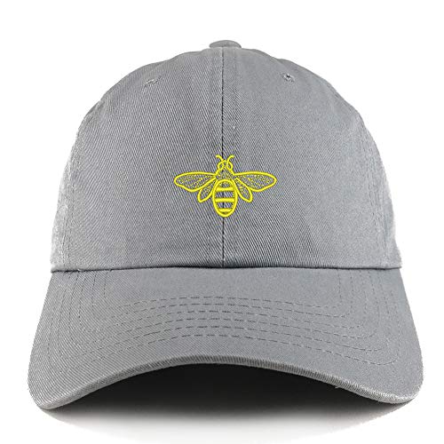 Trendy Apparel Shop Bee Embroidered Solid Adjustable Unstructured Dad Hat