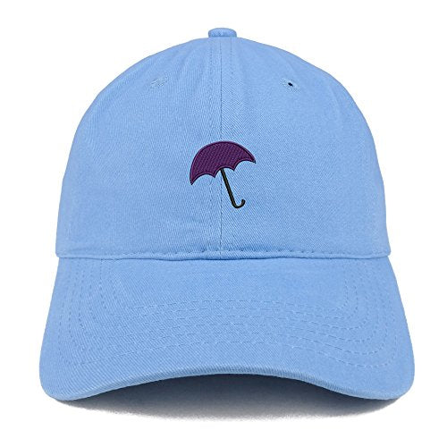 Trendy Apparel Shop Purple Umbrella Embroidered Low Profile Soft Cotton Baseball Cap