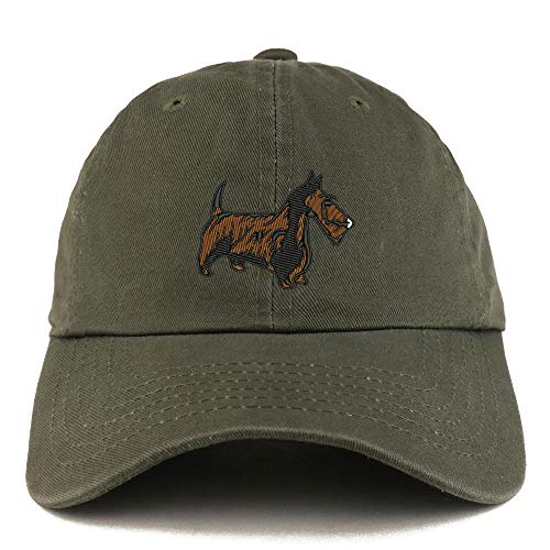 Trendy Apparel Shop Scottish Terrier Dog Embroidered Low Profile Soft Cotton Dad Hat Cap