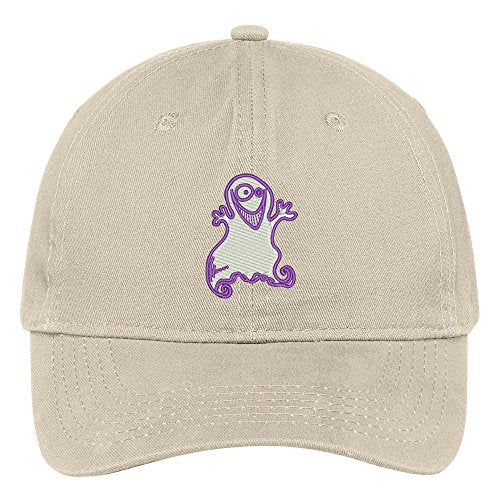 Trendy Apparel Shop Ghost Embroidered Halloween Themed Cotton Baseball Cap