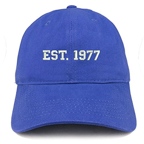 Trendy Apparel Shop EST 1977 Embroidered - 44th Birthday Gift Soft Cotton Baseball Cap