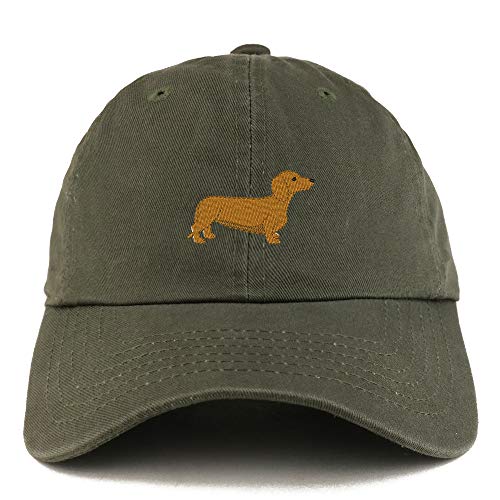 Trendy Apparel Shop Dachshund Dog Embroidered Low Profile Soft Cotton Dad Hat Cap