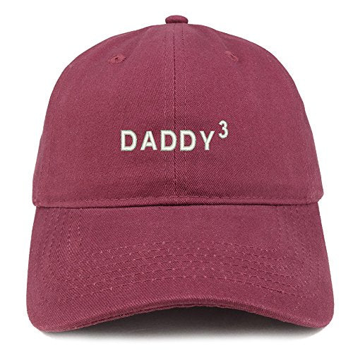 Trendy Apparel Shop Daddy of 3 Embroidered Cotton Dad Hat