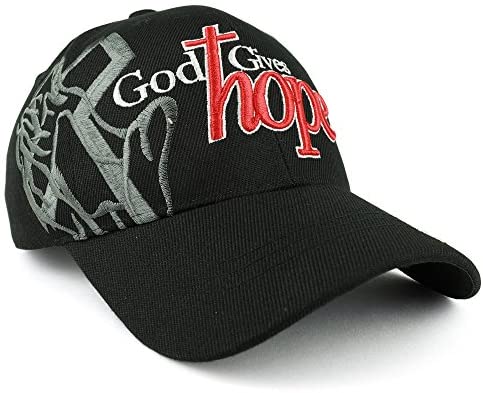 Trendy Apparel Shop God Gives Hope 3D Embroidered Christian Theme Adjustable Baseball Cap