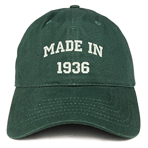 Trendy Apparel Shop Made in 1936 Text Embroidered 85th Birthday Brushed Cotton Cap