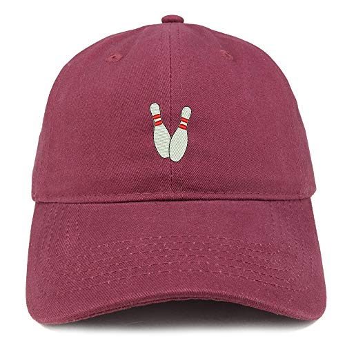 Trendy Apparel Shop Small Bowling Pins Embroidered Unstructured Cotton Dad Hat