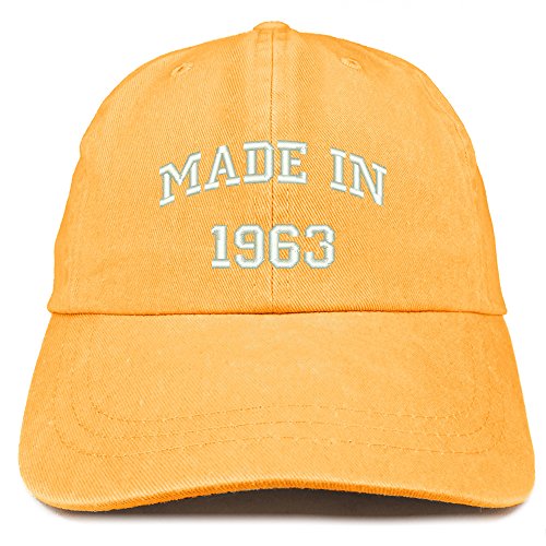 Trendy Apparel Shop Made in 1963 Text Embroidered 58th Birthday Washed Cap