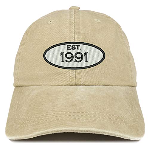 Trendy Apparel Shop 30th Birthday Established 1991 Washed Cotton Adjustable Cap