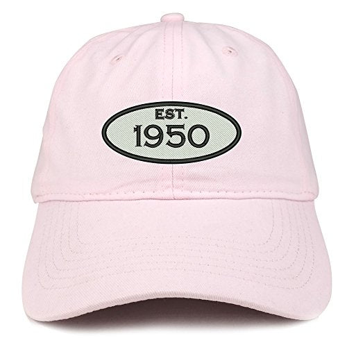 Trendy Apparel Shop Established 1950 Embroidered 71st Birthday Gift Soft Crown Cotton Cap