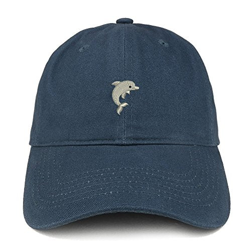 Trendy Apparel Shop Mini Dolphin Embroidered Low Profile Soft Cotton Baseball Cap