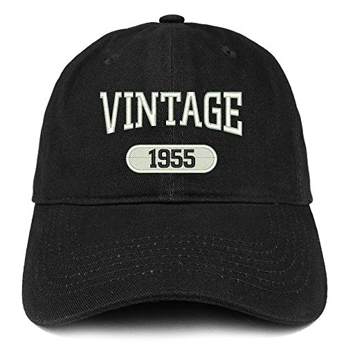 Trendy Apparel Shop Vintage 1955 Embroidered 66th Birthday Relaxed Fitting Cotton Cap