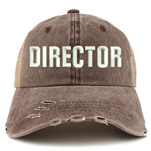 Trendy Apparel Shop Director Embroidered Washed Front Frayed Bill Cap