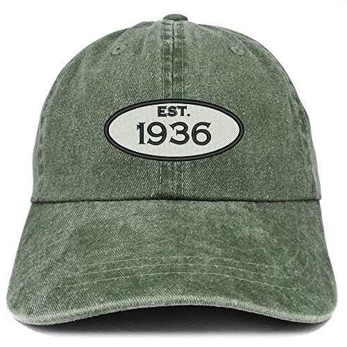 Trendy Apparel Shop 85th Birthday Established 1936 Washed Cotton Adjustable Cap