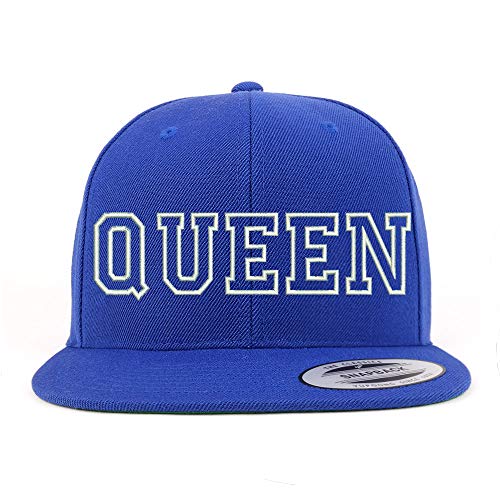 Trendy Apparel Shop Queen Outline Embroidered Snapback Flatbill Baseball Cap