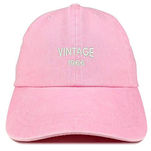 Trendy Apparel Shop Small Vintage 1966 Embroidered 55th Birthday Washed Pigment Dyed Cap