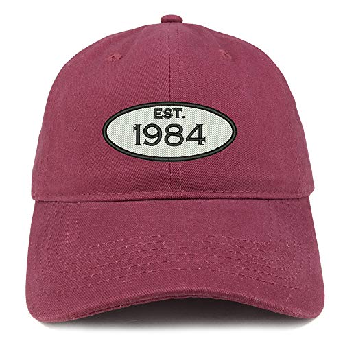 Trendy Apparel Shop Established 1984 Embroidered 37th Birthday Gift Soft Crown Cotton Cap