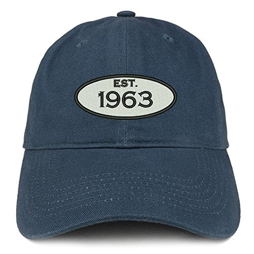 Trendy Apparel Shop Established 1963 Embroidered 58th Birthday Gift Soft Crown Cotton Cap