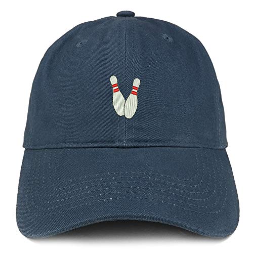 Trendy Apparel Shop Small Bowling Pins Embroidered Unstructured Cotton Dad Hat