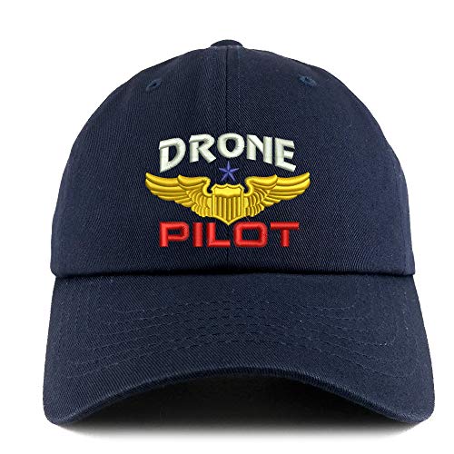 Trendy Apparel Shop Drone Pilot Aviation Wing Embroidered Low Profile Soft Cotton Dad Hat Cap