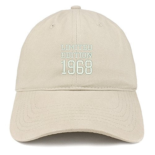 Trendy Apparel Shop Limited Edition 1968 Embroidered Birthday Gift Brushed Cotton Cap