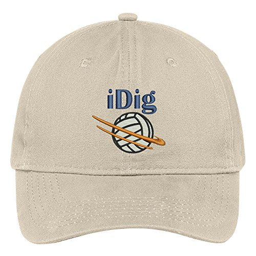 Trendy Apparel Shop Idig Volleyball Embroidered Soft Crown 100% Brushed Cotton Cap