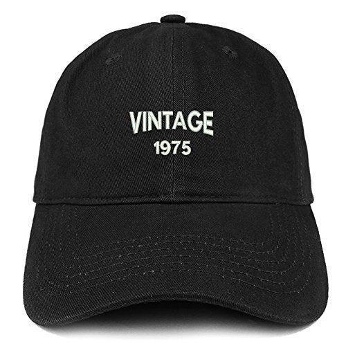 Trendy Apparel Shop Small Vintage 1975 Embroidered 46th Birthday Adjustable Cotton Cap