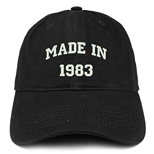 Trendy Apparel Shop Made in 1983 Text Embroidered 38th Birthday Brushed Cotton Cap