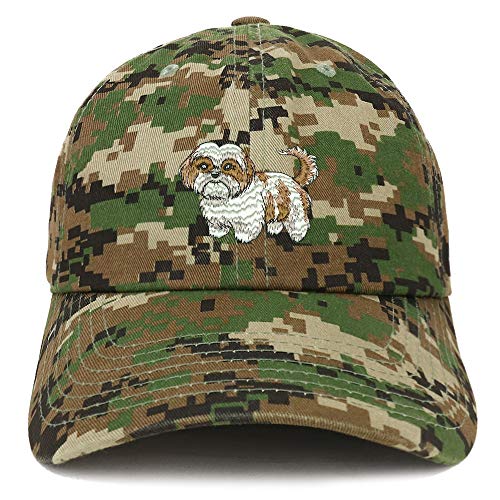 Trendy Apparel Shop Shih Tzu Embroidered Unstructured Cotton Dad Hat