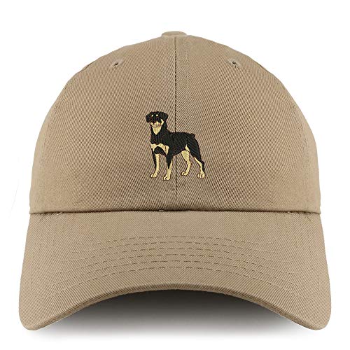 Trendy Apparel Shop Rottweiler Dog Embroidered Low Profile Soft Cotton Dad Hat Cap