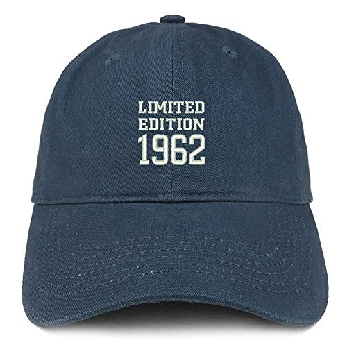 Trendy Apparel Shop Limited Edition 1962 Embroidered Birthday Gift Brushed Cotton Cap