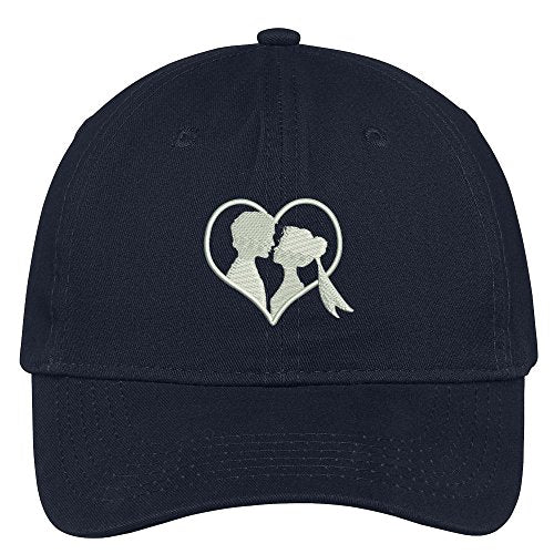 Trendy Apparel Shop Wedding Couple Embroidered Low Profile Soft Cotton Brushed Baseball Cap