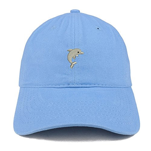 Trendy Apparel Shop Mini Dolphin Embroidered Low Profile Soft Cotton Baseball Cap