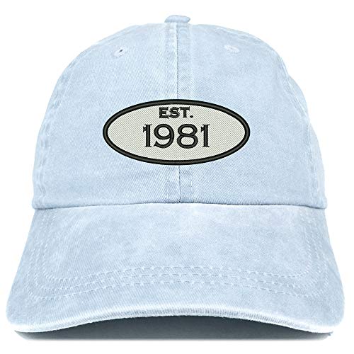 Trendy Apparel Shop 40th Birthday Established 1981 Washed Cotton Adjustable Cap