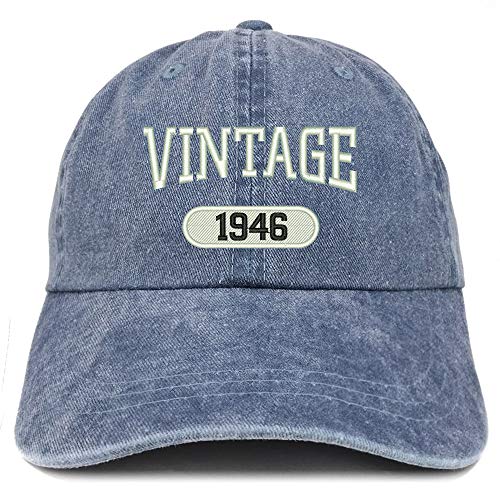 Trendy Apparel Shop 75th Birthday Vintage 1946 Washed Cotton Adjustable Cap