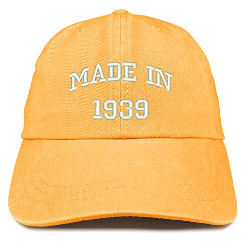 Trendy Apparel Shop Made in 1939 Text Embroidered 82nd Birthday Washed Cap