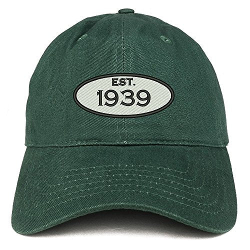Trendy Apparel Shop Established 1939 Embroidered 82nd Birthday Gift Soft Crown Cotton Cap