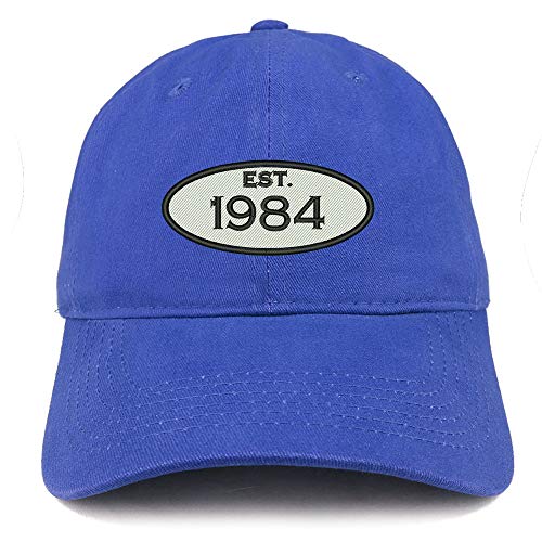 Trendy Apparel Shop Established 1984 Embroidered 37th Birthday Gift Soft Crown Cotton Cap