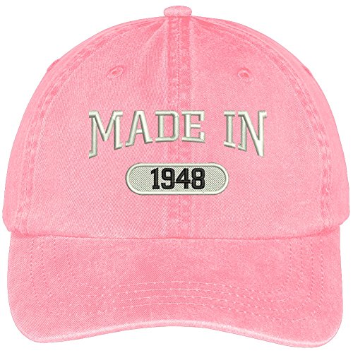 Trendy Apparel Shop 71st Birthday - Made in 1948 Embroidered Low Profile Washed Cotton Baseball Cap