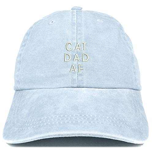 Trendy Apparel Shop Cat Dad AF Embroidered Washed Low Profile Cap