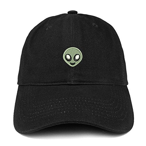 Trendy Apparel Shop Alien Emoticon Embroidered 100% Soft Brushed Cotton Low Profile Cap