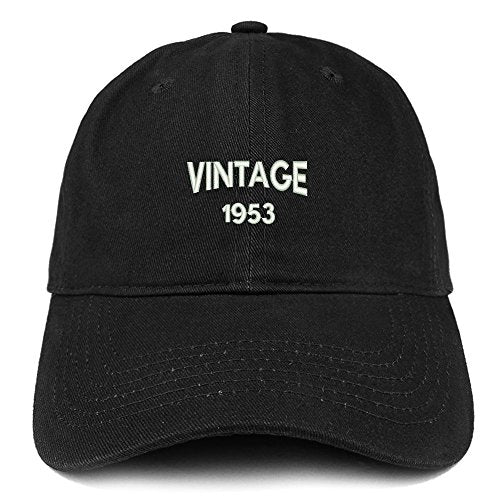 Trendy Apparel Shop Small Vintage 1953 Embroidered 68th Birthday Adjustable Cotton Cap