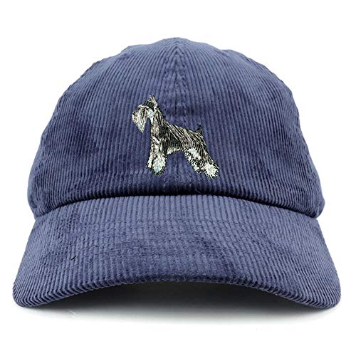 Trendy Apparel Shop Miniature Schnauzer Dog Corduroy Unstructured Baseball Cap